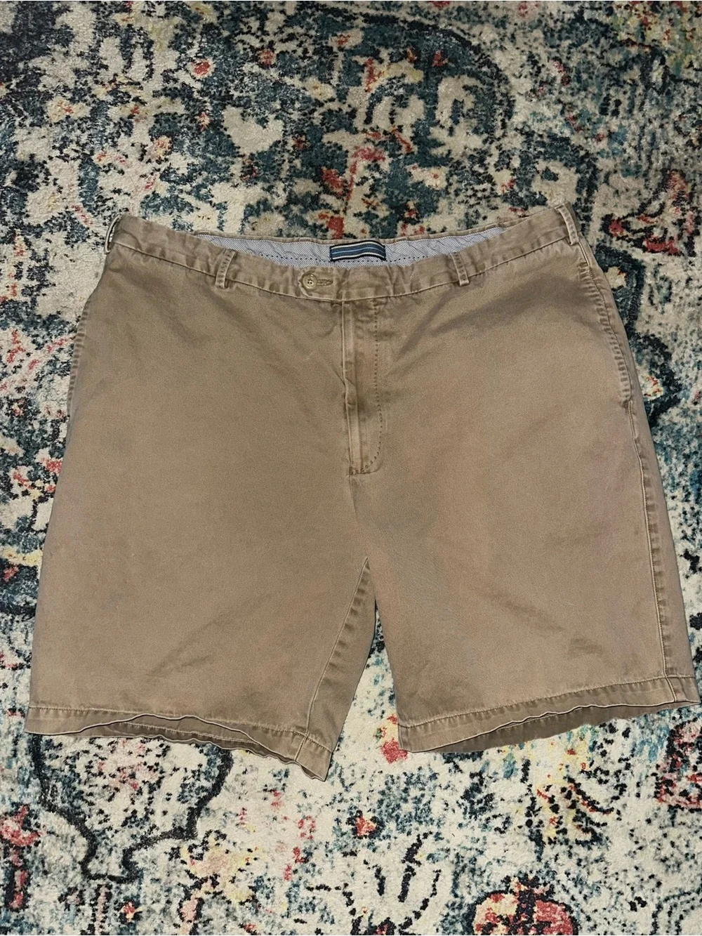 Peter Millar Men's Tan Flat Front Chino Shorts